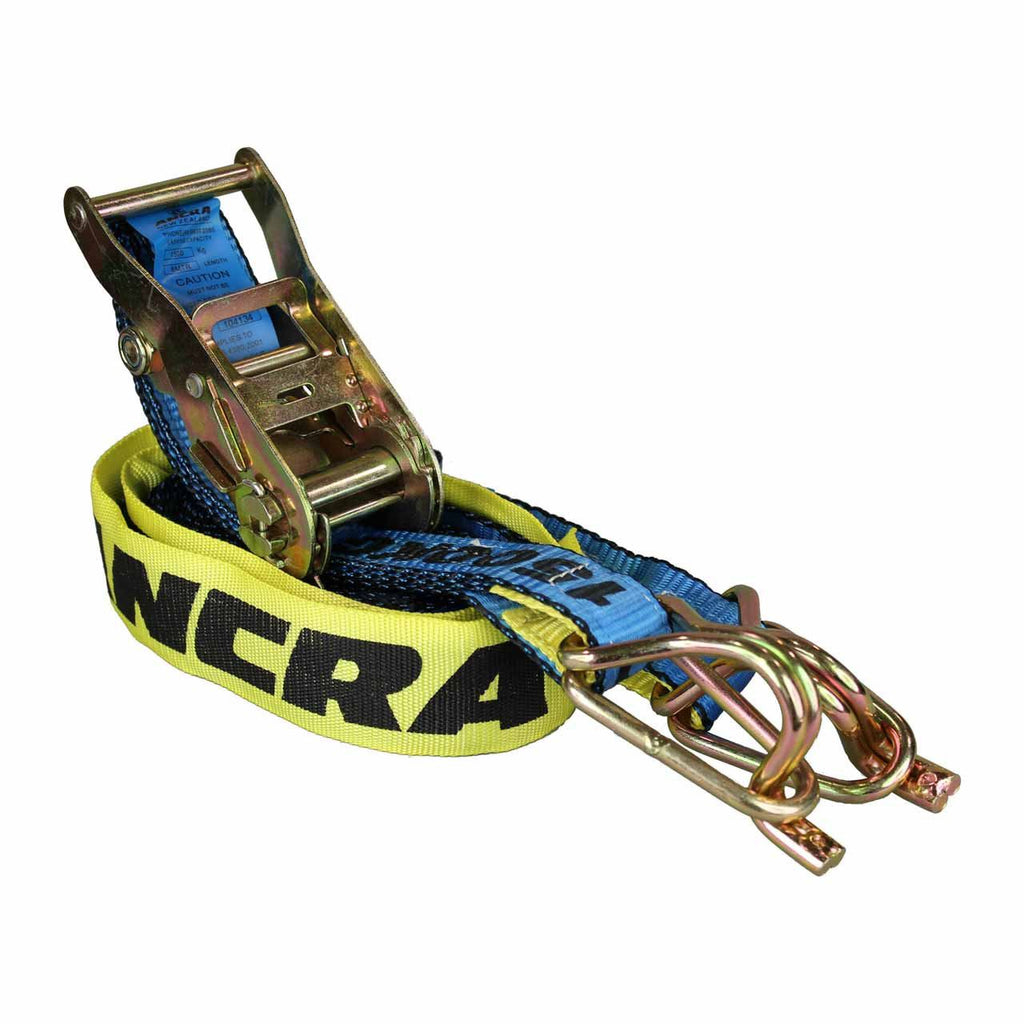 RATCHET TIE DOWN 35MM X 6MTR - 1500 KG STEEL CLIP - ANC50041-7-6MTR
