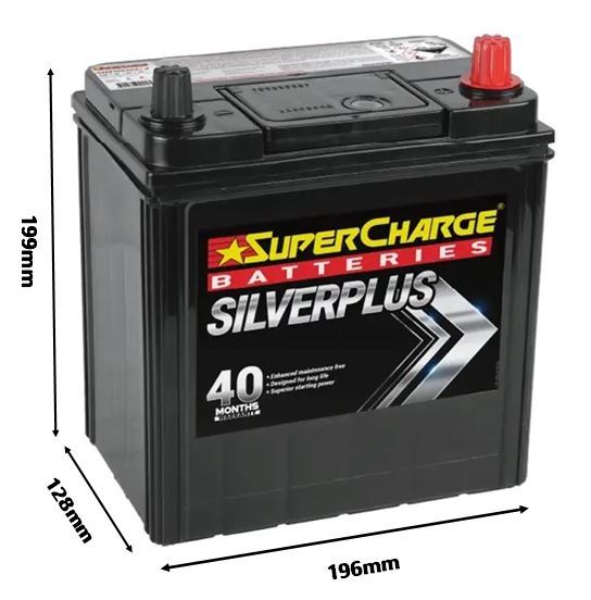 SILVER PLUS 12V 330CCA - SMALL TERMINALS - SMFNS40ZLX