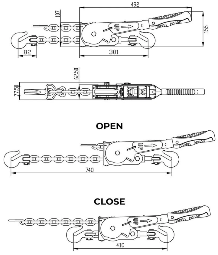 MAXIBINDER 8MM SWIVEL HD RATCHET - 202705