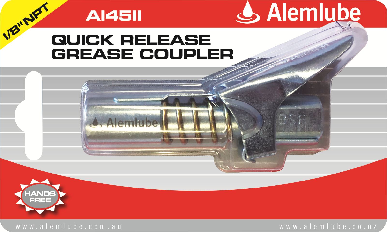 QUICK RELEASE GREASE GUN COUPLER, 1/8 NPT THREAD - A14511