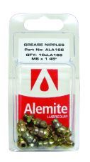 GREASE NIPPLES DISPLAY PACK OF 10, 1/4" UNF 45 DEG - ALA187
