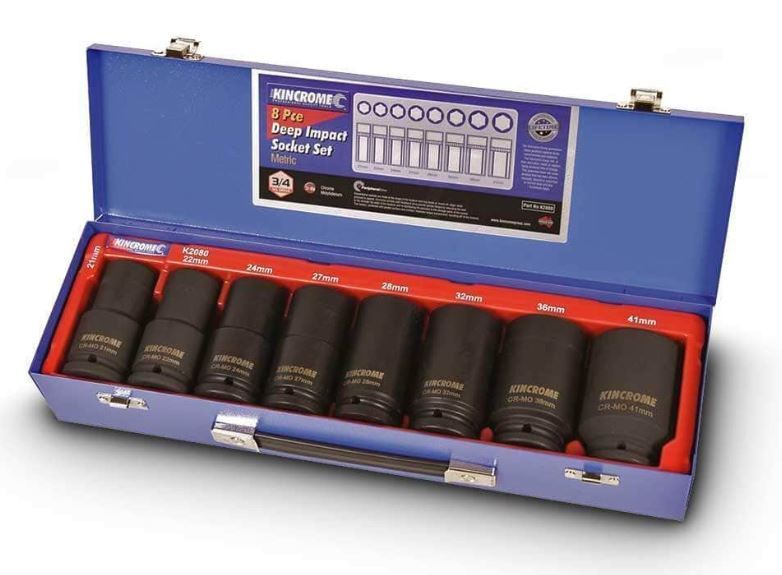 DEEP IMPACT SOCKET SET 8 PIECE 3/4" DRIVE - METRIC - K2080