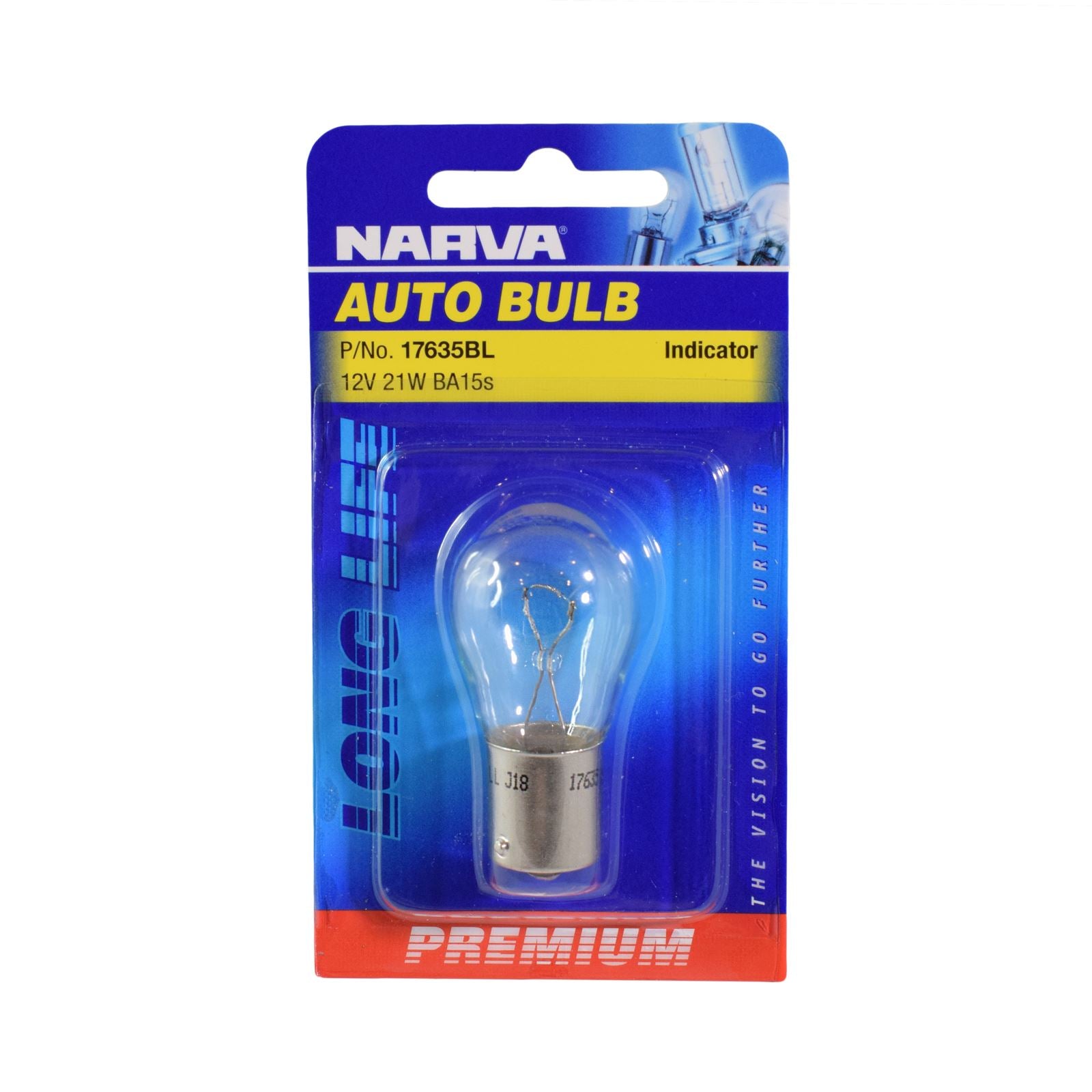 12V 21W BA15S P21W PREMIUM INCANDESCENT GLOBES (1) - 17635BL