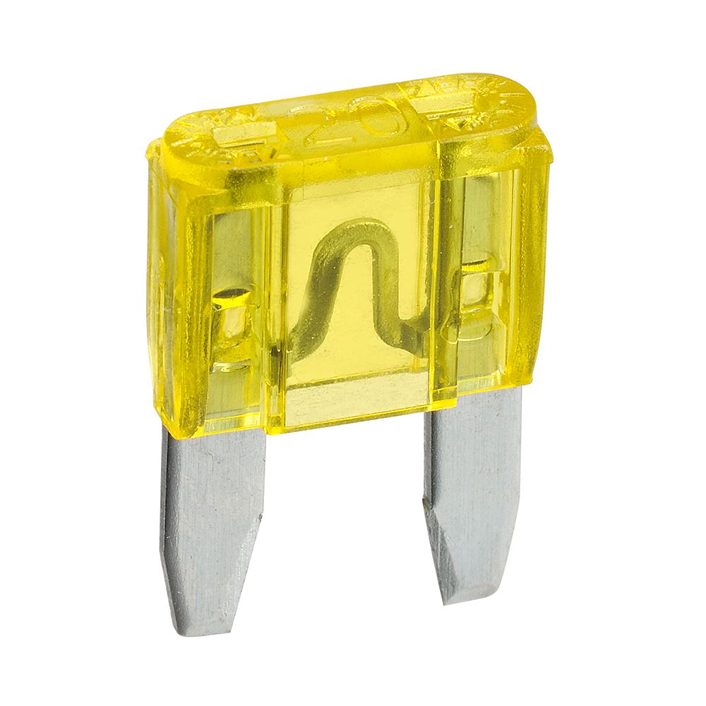 20 AMP YELLOW MINI BLADE FUSE (BLISTER PACK OF 5) - 52720BL