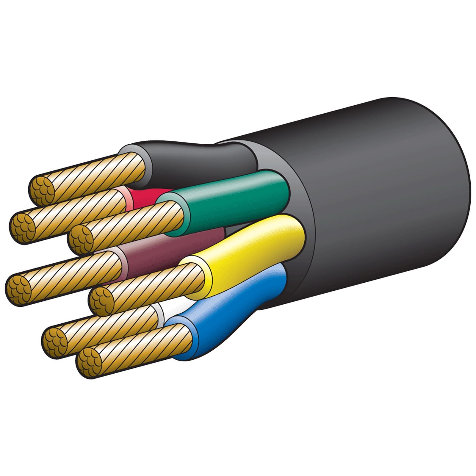 15A 4MM 7 CORE TRAILER CABLE (30M) - 5874-30TC