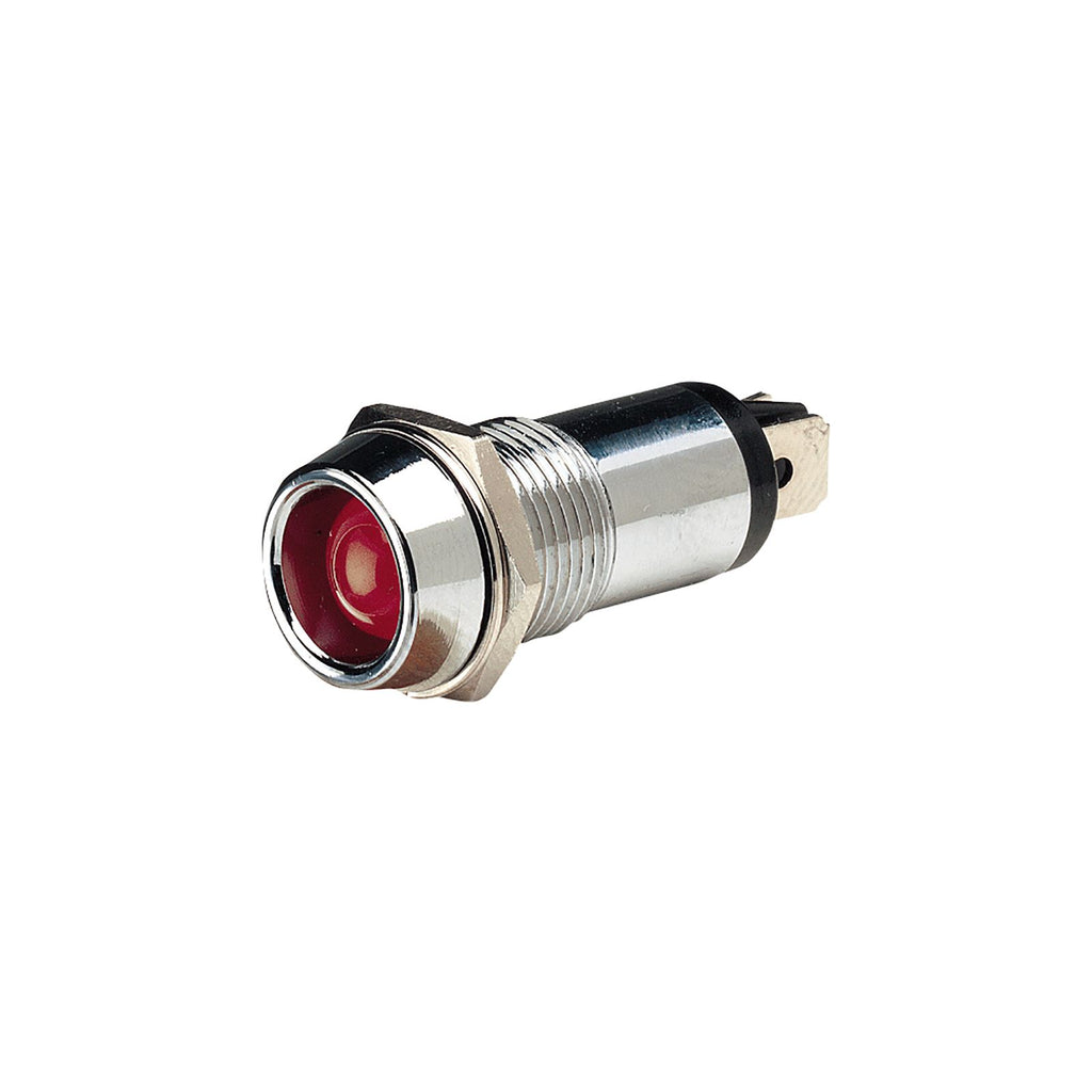 12 VOLT CHROME PILOT LAMP WITH RED LED - 62092BL