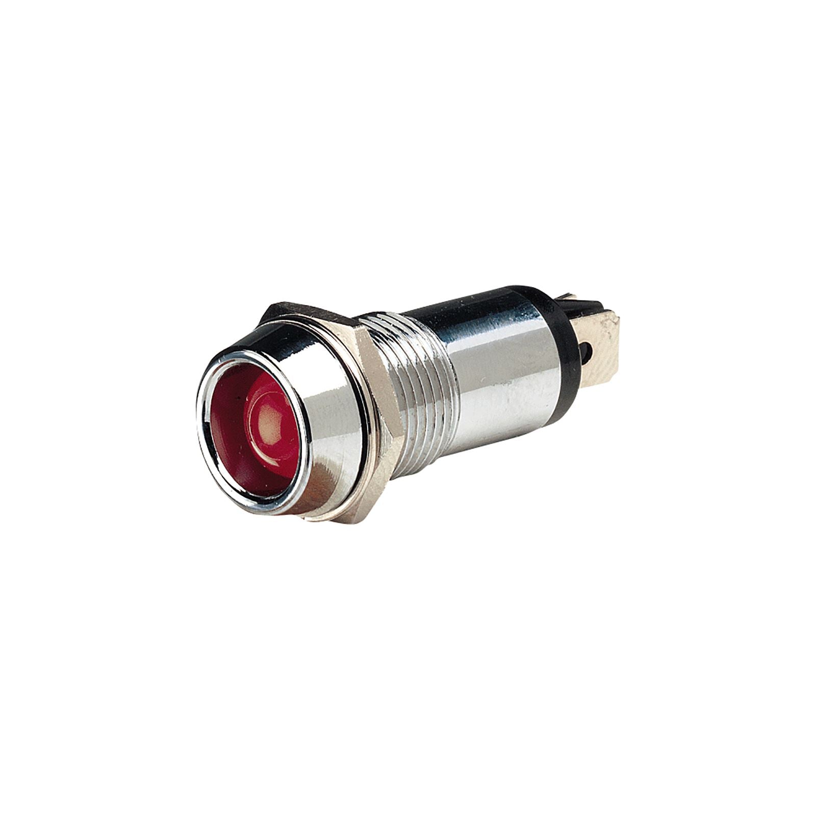 12 VOLT CHROME PILOT LAMP WITH RED LED - 62092BL