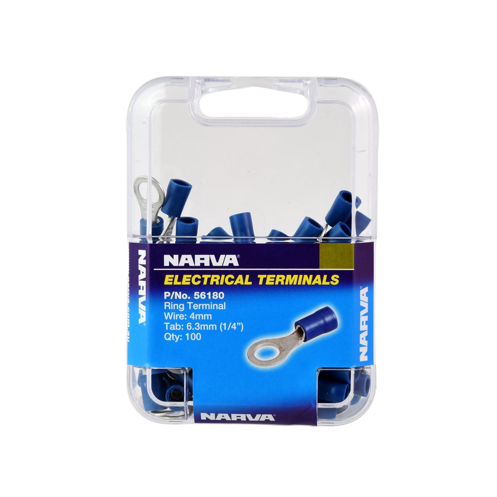 6.3MM RING TERMINAL BLUE (100 PACK) - 56180