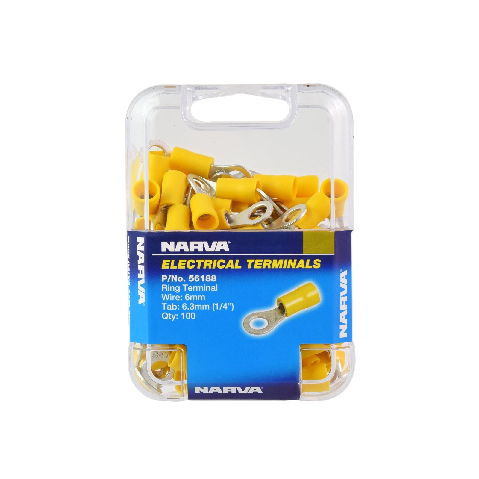 6.3MM RING TERMINAL YELLOW (100 PACK) - 56188