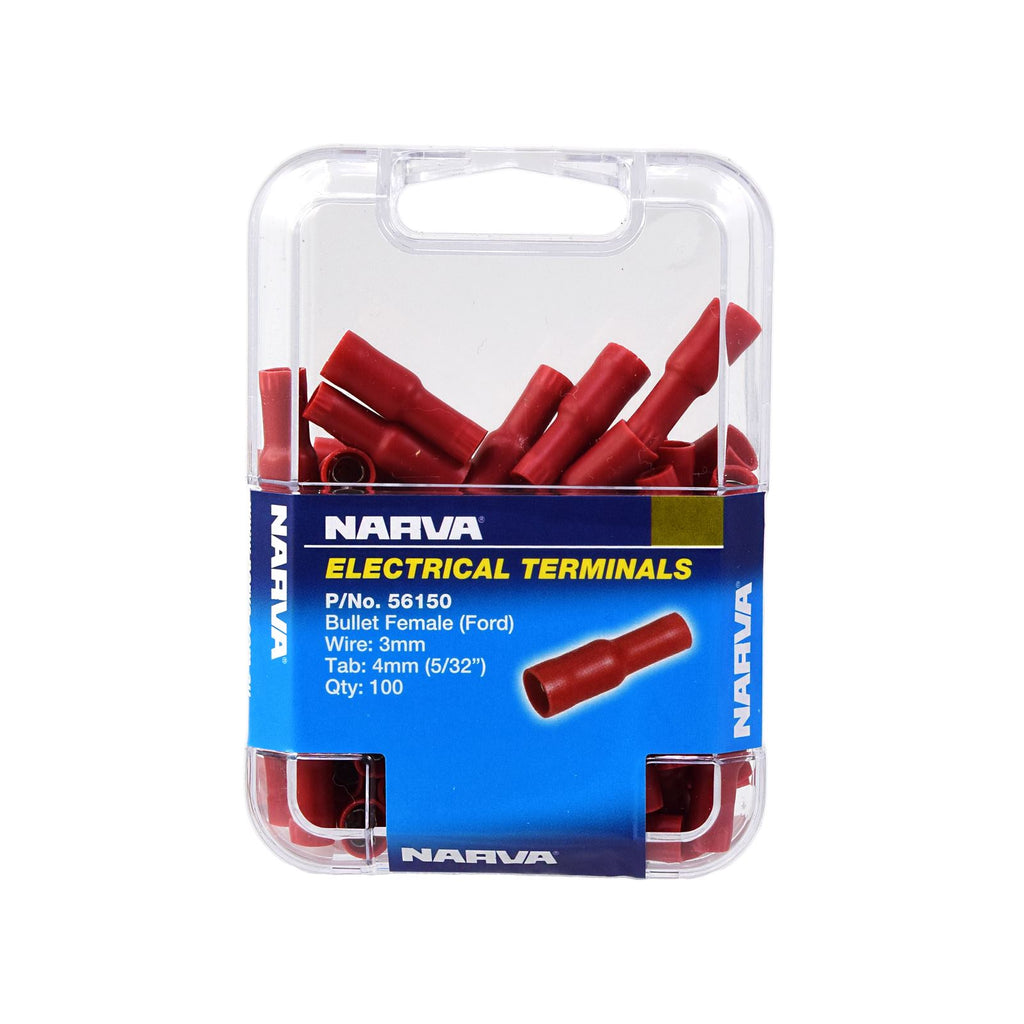 4.0MM FEMALE BULLET TERMINAL RED (100 PACK) - 56150