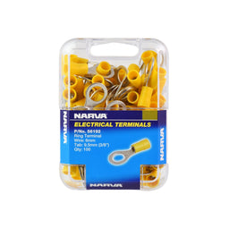 9.5MM RING TERMINAL YELLOW (100 PACK) - 56192