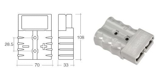 HEAVY-DUTY 350 AMP CONNECTOR HOUSING GREY - 57230