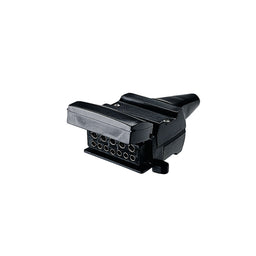 12 PIN FLAT TRAILER SOCKET BLACK BLISTER PACK (1) - 82072BL