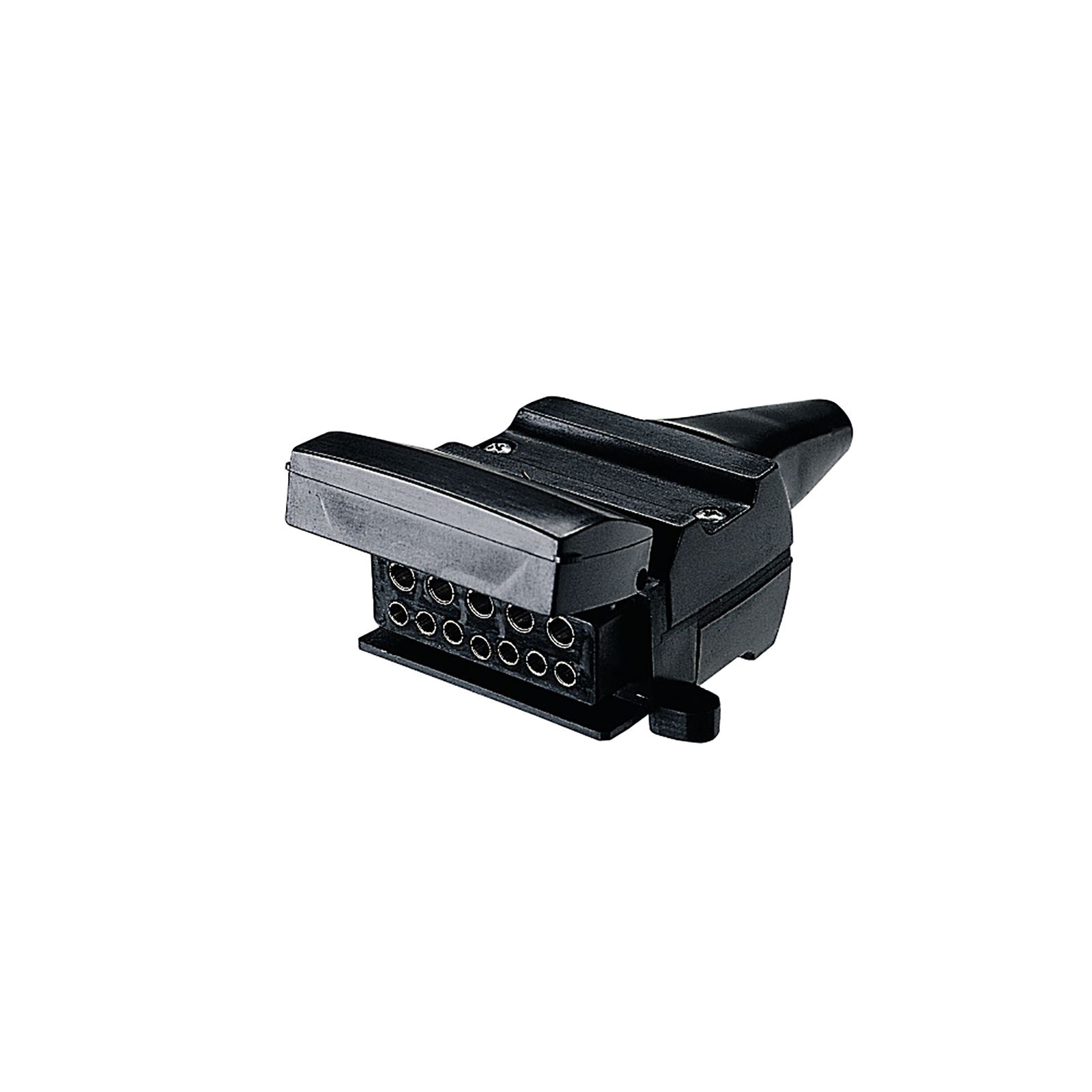 12 PIN FLAT TRAILER SOCKET BLACK BLISTER PACK (1) - 82072BL