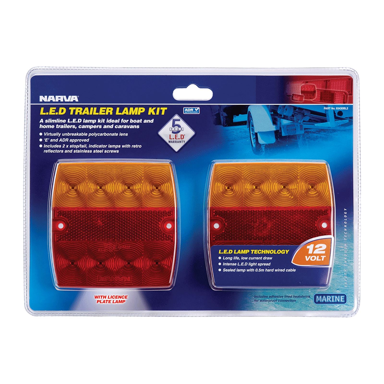 12V MDL34 SLIM LAMP KIT BL (2) - 93440BL2