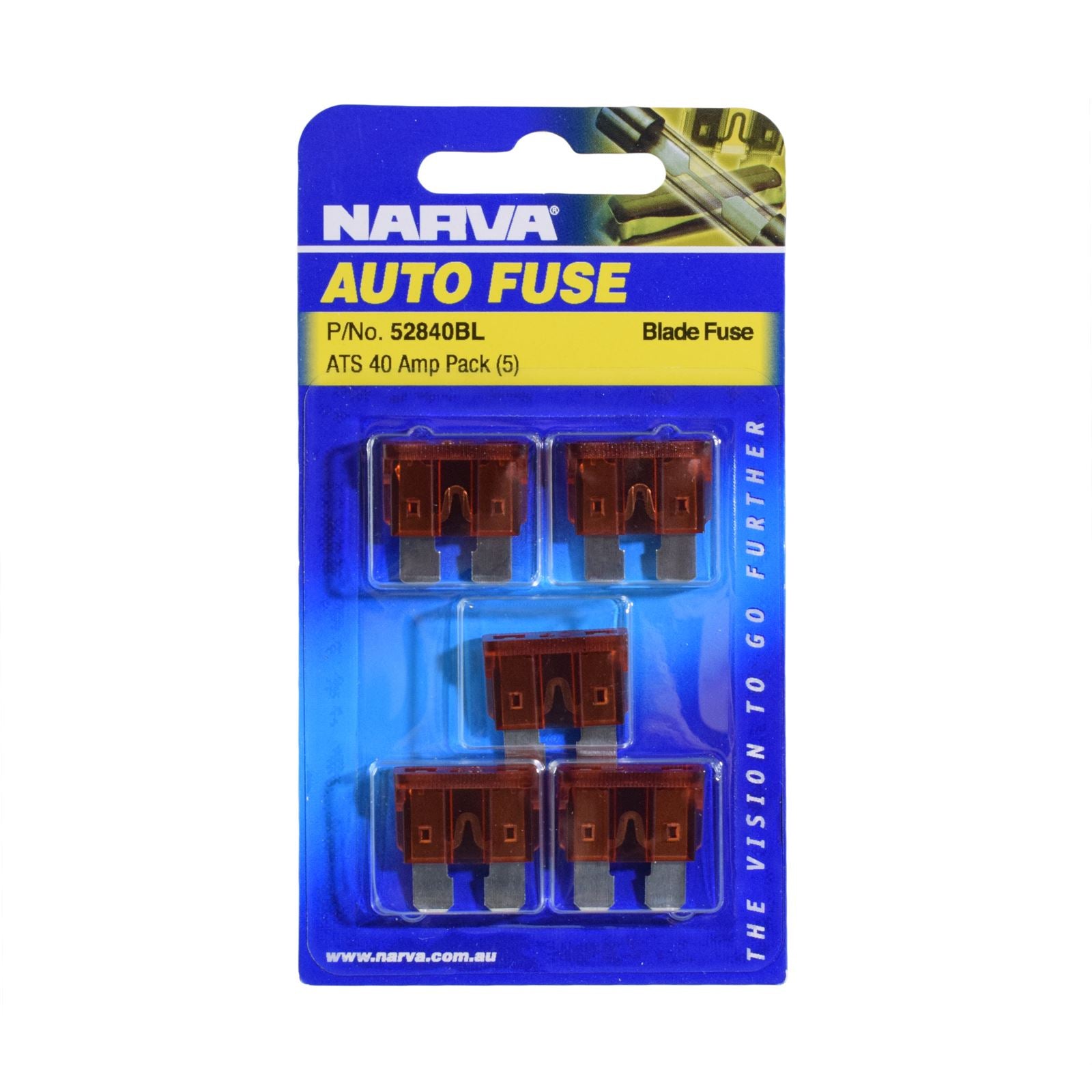 40 AMP BROWN STANDARD ATS BLADE FUSE (PACK OF 5) - 52840BL
