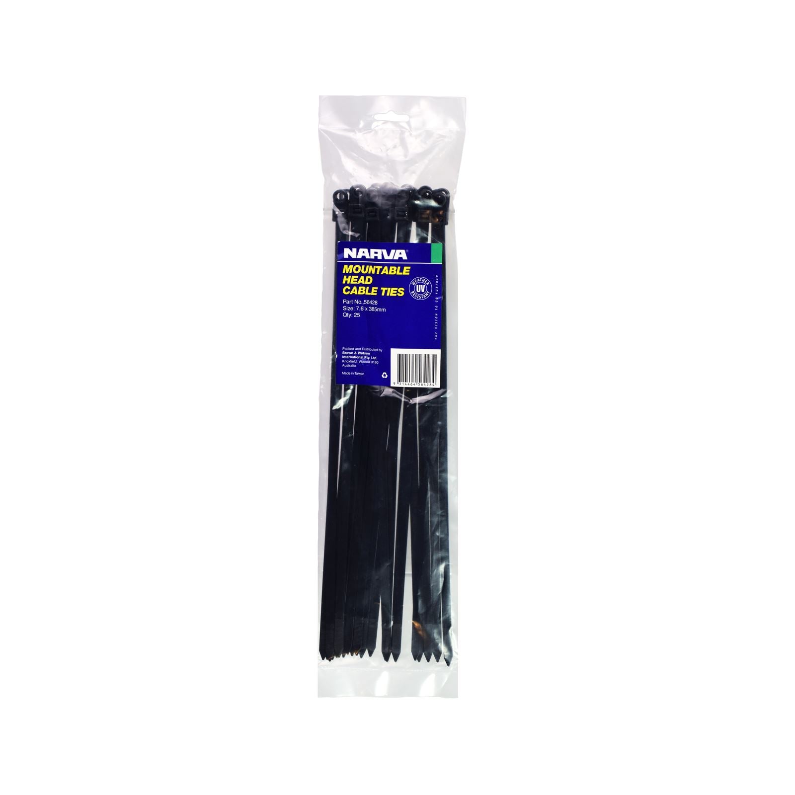MOUNTABLE HEAD CABLE TIE 7.6 X 385MM (25 PACK) - 56428