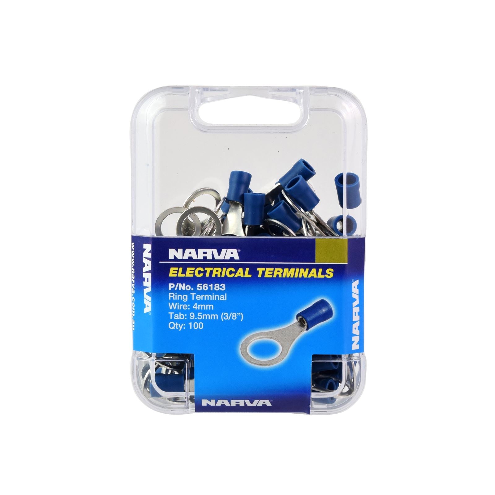 9.5MM RING TERMINAL BLUE (100 PACK) - 56183