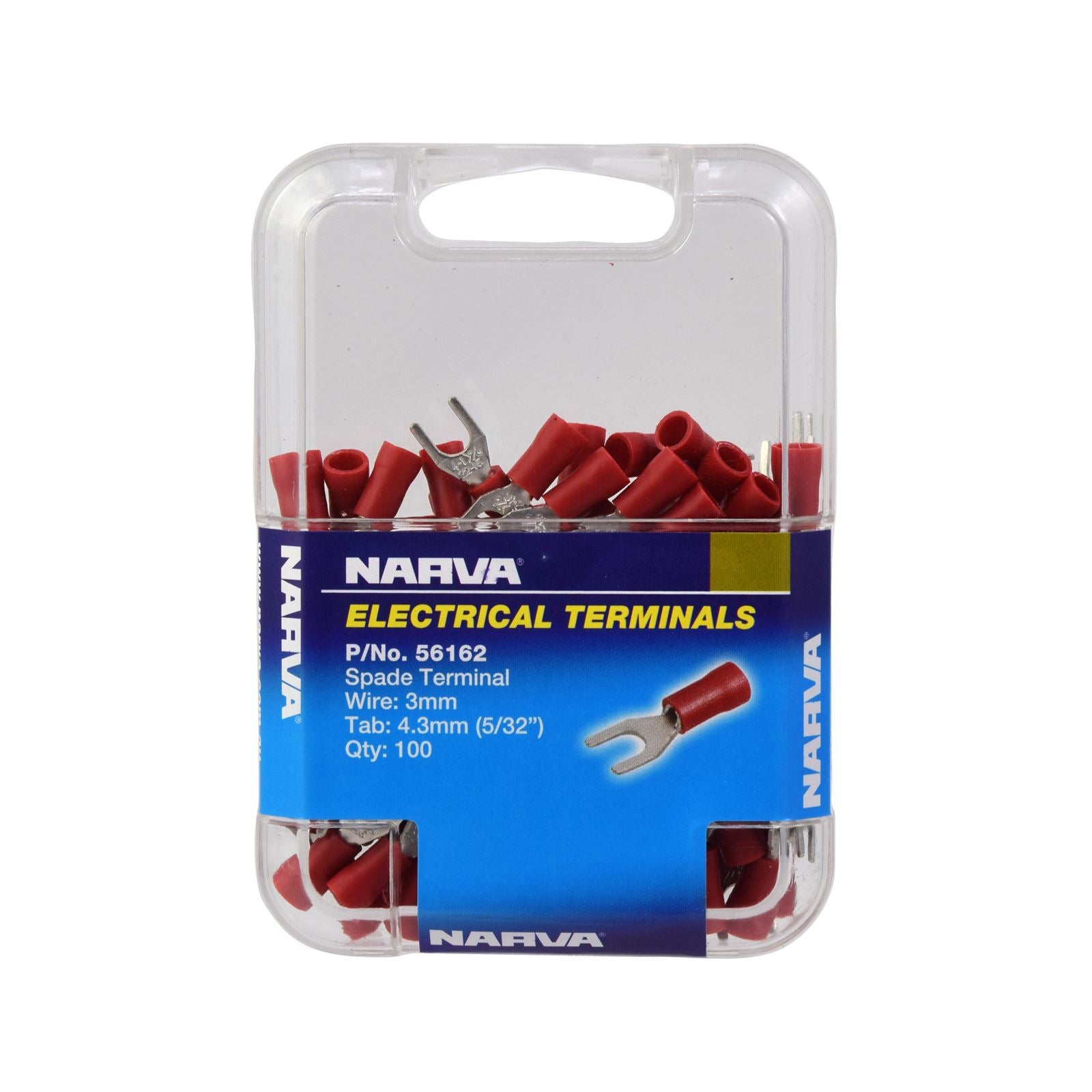 4.3MM SPADE TERMINAL RED (100 PACK) - 56162