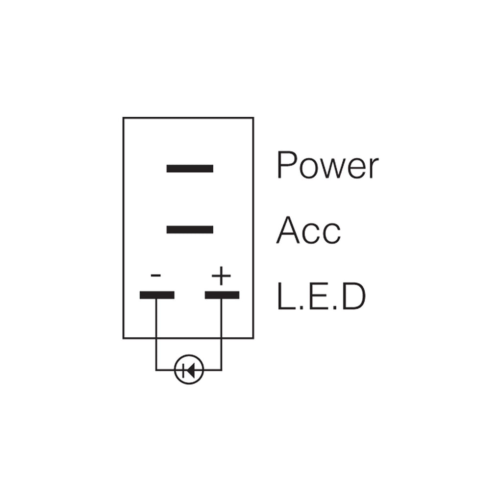 OFF/ON MICRO ROCKER SWITCH WITH RED LED - 62061BL