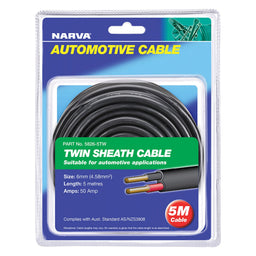50A 6MM TWIN CORE SHEATHED CABLE (5M) RED/BLACK - 5826-5TW