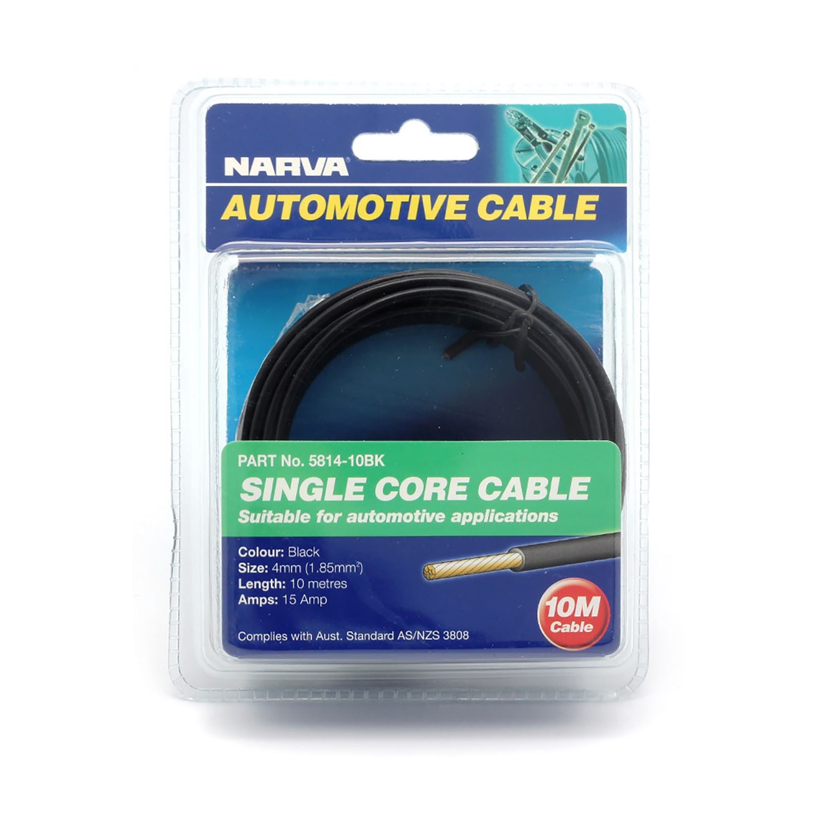 15A 4MM BLACK SINGLE CORE CABLE (10M) - 5814-10BK
