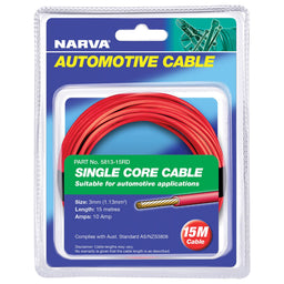 10A 3MM RED SINGLE CORE CABLE (15M) - 5813-15RD