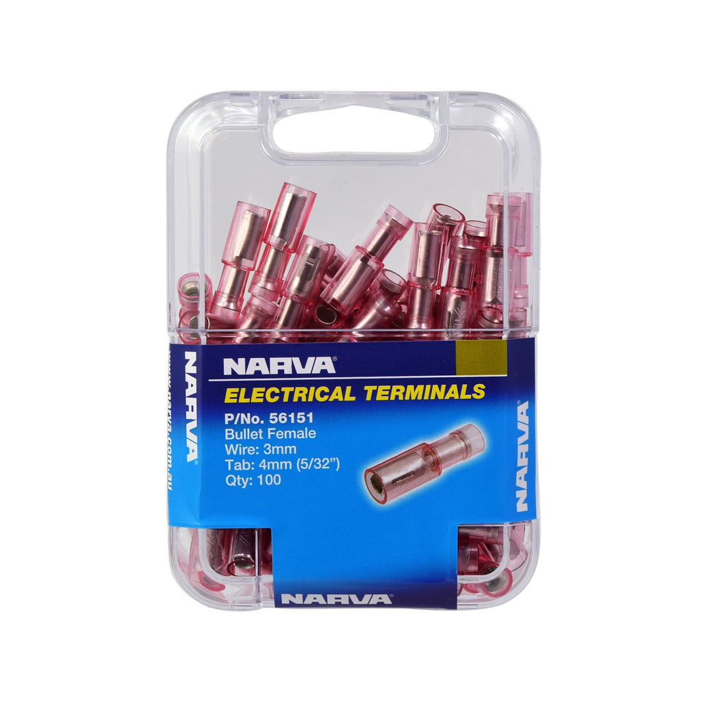 4.0MM FEMALE BULLET TERMINAL RED (100 PACK) - 56151