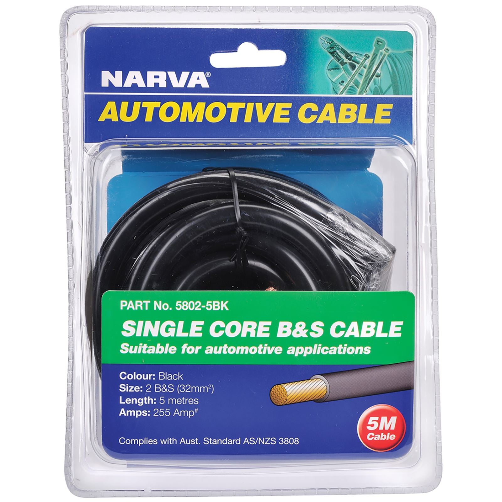 255A BLACK 2 B&S CABLE (5M) - 5802-5BK