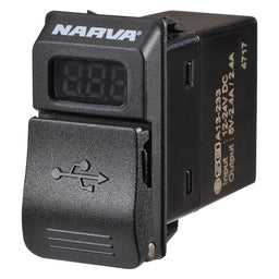 DUAL USB CHARGER VOLT/AMP METER - 63219BL