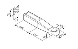 TOW EYE - ROCKINGER 50MM WELD IN HEAVY DUTY -314KN - ROE57005