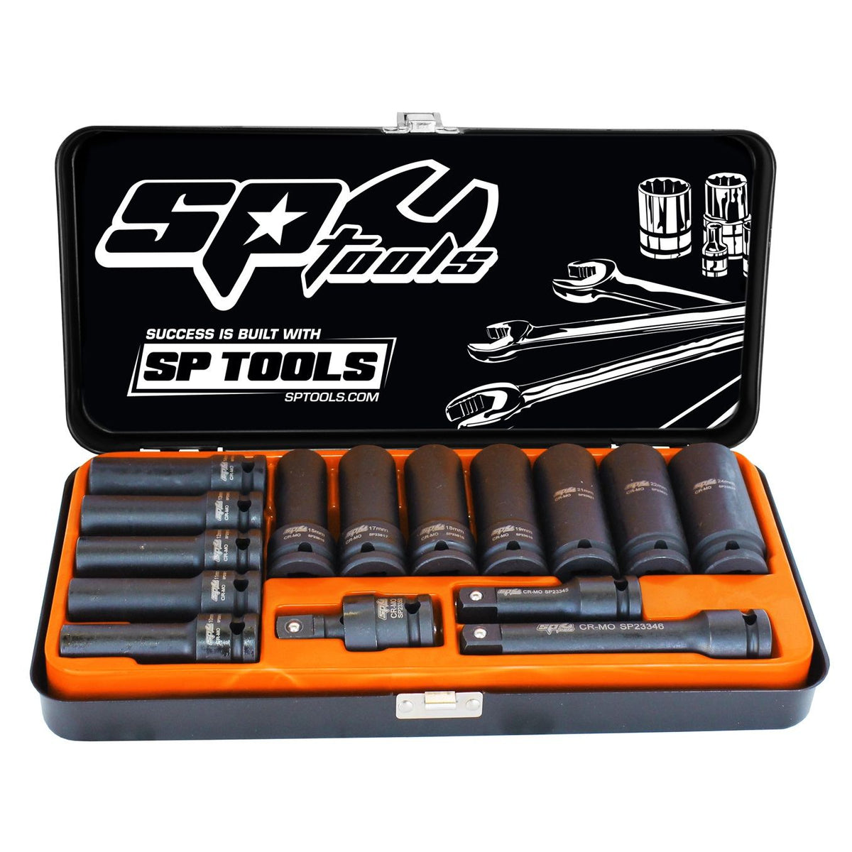 SOCKET SET IMPACT 1/2DR DEEP 6PT 15PC METRIC - SP20320