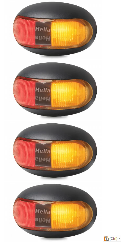 DURALED SIDE MARKER RED AMBER LAMP - BULK PACK 4 - HA2053BULK