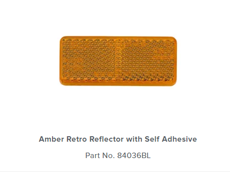 AMBER REFLECTOR (A) 70 X 28 ADHESIVE BL (2) - 84036BL