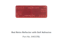 RED REFLECTOR (R) 70 X 28 ADHESIVE BL (2) - 84037BL