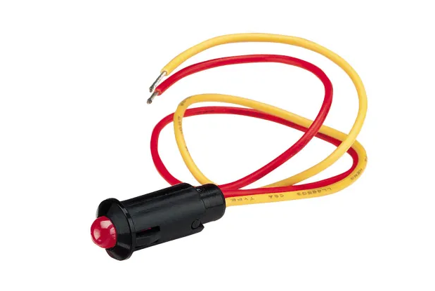 12V PILOT LAMP PRE-WIRED W/ RED LED W/ 180M LEADS - 62075BL