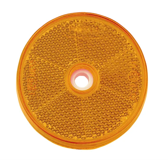 AMBER RETRO REFLECT 60MM CENTRAL FIX HOLE BL (2) - 84011BL