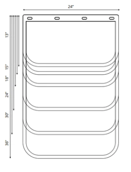 TRANZMILE WHITE MUDFLAP 18" X 24" - TM1824