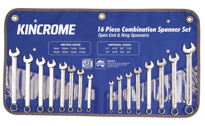 COMBINATION SPANNER SET 16 PIECE - METRIC/IMPERIAL - 1352416