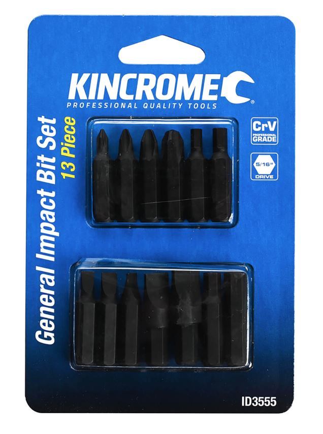 GENERAL IMPACT BIT SET 5/16" DRIVE 13 PIECE - ID3555
