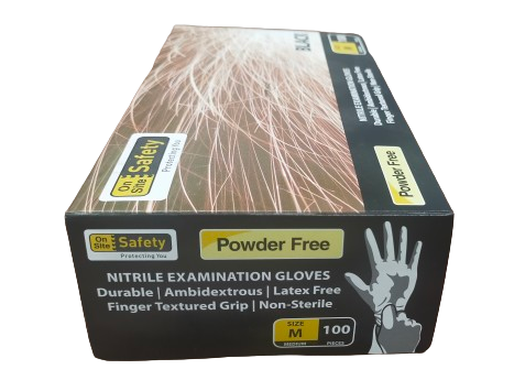 NITRILE BLACK GLOVE MEDIUM 100PK - GNTR23M