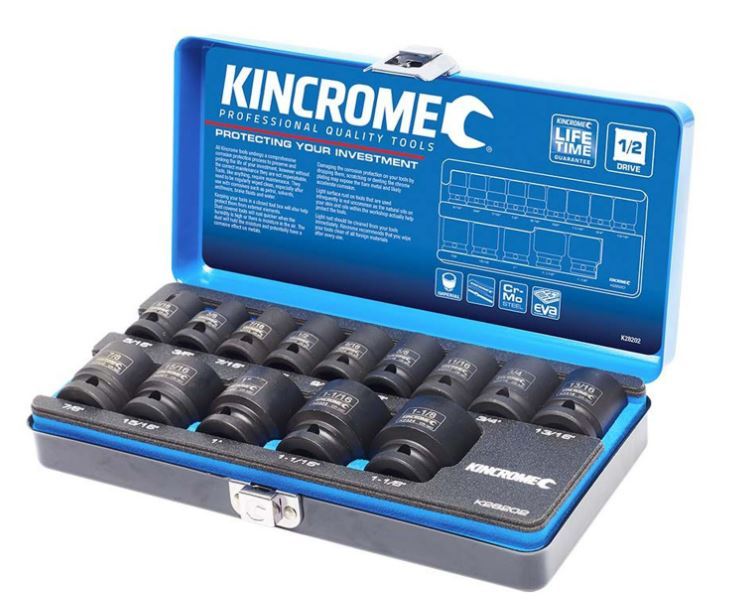 IMPACT SOCKET SET 14 PIECE 1/2" DRIVE - IMPERIAL - K28202