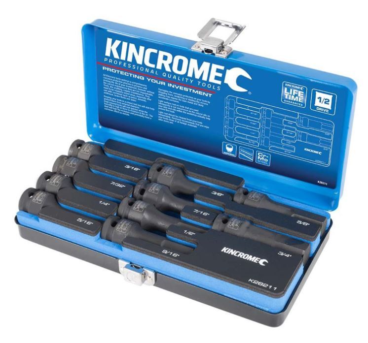 HEX IMPACT SOCKET SET 10 PCE 1/2" DRIVE - IMPERIAL - K28211