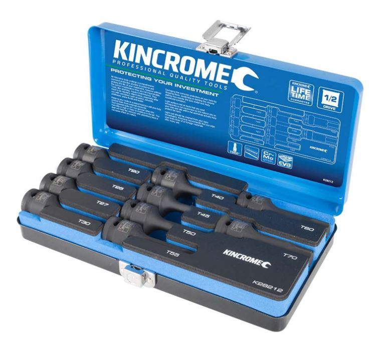 TORX IMPACT SOCKET SET 10 PIECE 1/2" DRIVE - K28212