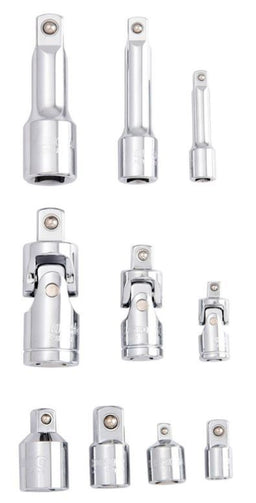 SOCKET ACCESSORY SET 1/4",3/8" & 1/2" DRIVE 10 PC - K2969