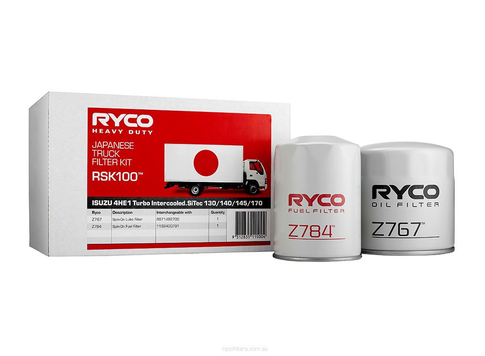 RYCO FILTER KIT ISUZU NPR70/NQR70/NPS70 4HE1 SITEC - RSK100