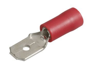6.3 X 0.8MM FLARED MALE BLADE TERMINAL RED (100) - 56120
