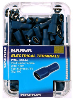 6.3 X 0.8MM FEMALE BLADE TERMINAL BLUE (100 PACK) - 56144