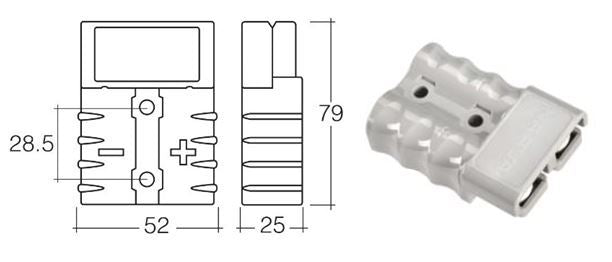 HEAVY-DUTY 175 AMP ANDERSON PLUG - 57215