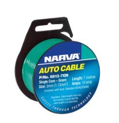 10A 3MM GREEN SINGLE CORE CABLE (7M) - 5813-7GN